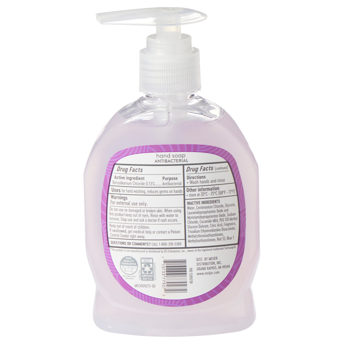 slide 2 of 3, Meijer Liquid Hand Soap Antibacterial, White Tea & Berry, 7.5 oz, 7.5 oz