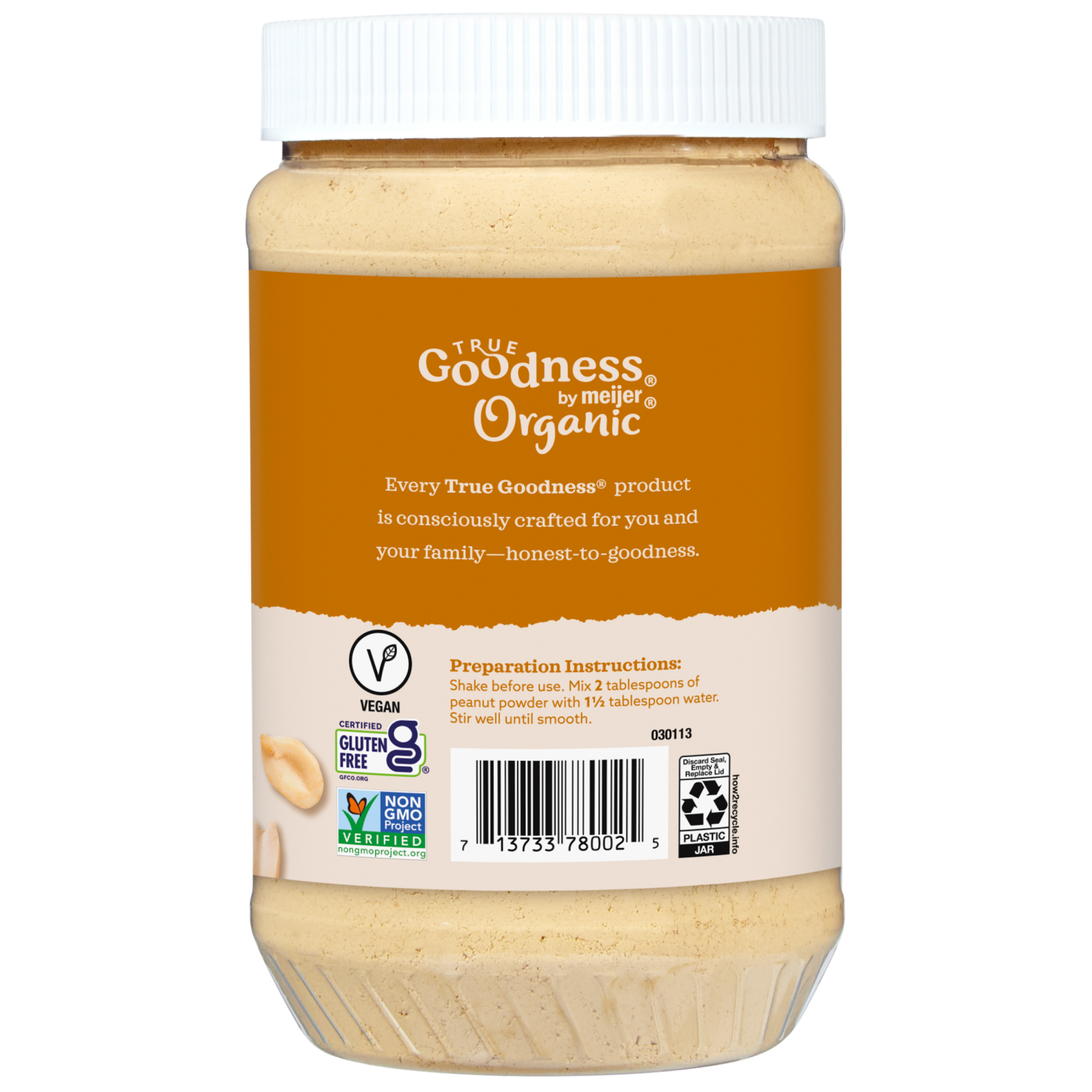 slide 3 of 3, True Goodness Organic Powdered Peanut Butter Original 16 Oz, 16 oz