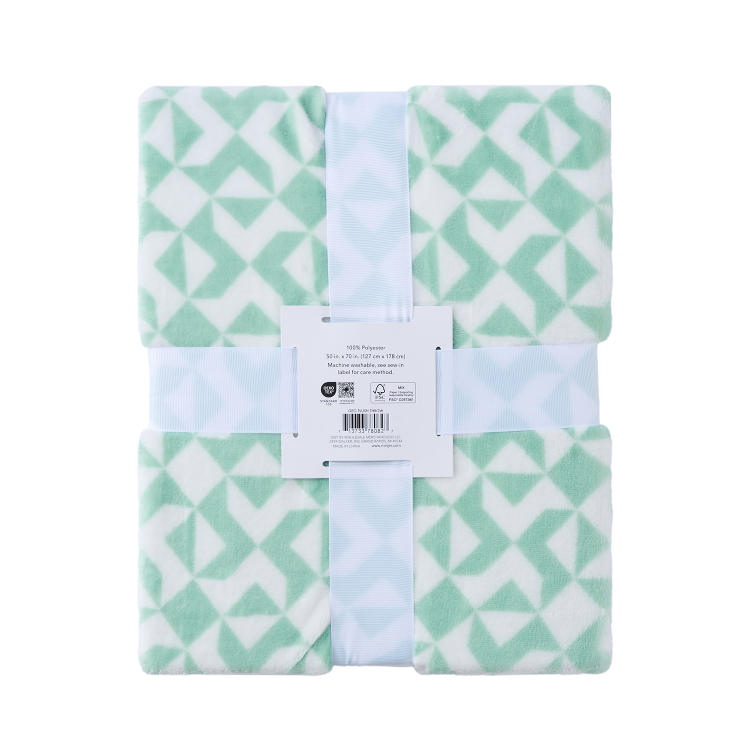 slide 4 of 6, Meijer Corporate Seasonal Geo Plush Throw, 50 in x 70 in, 50 inx70 in