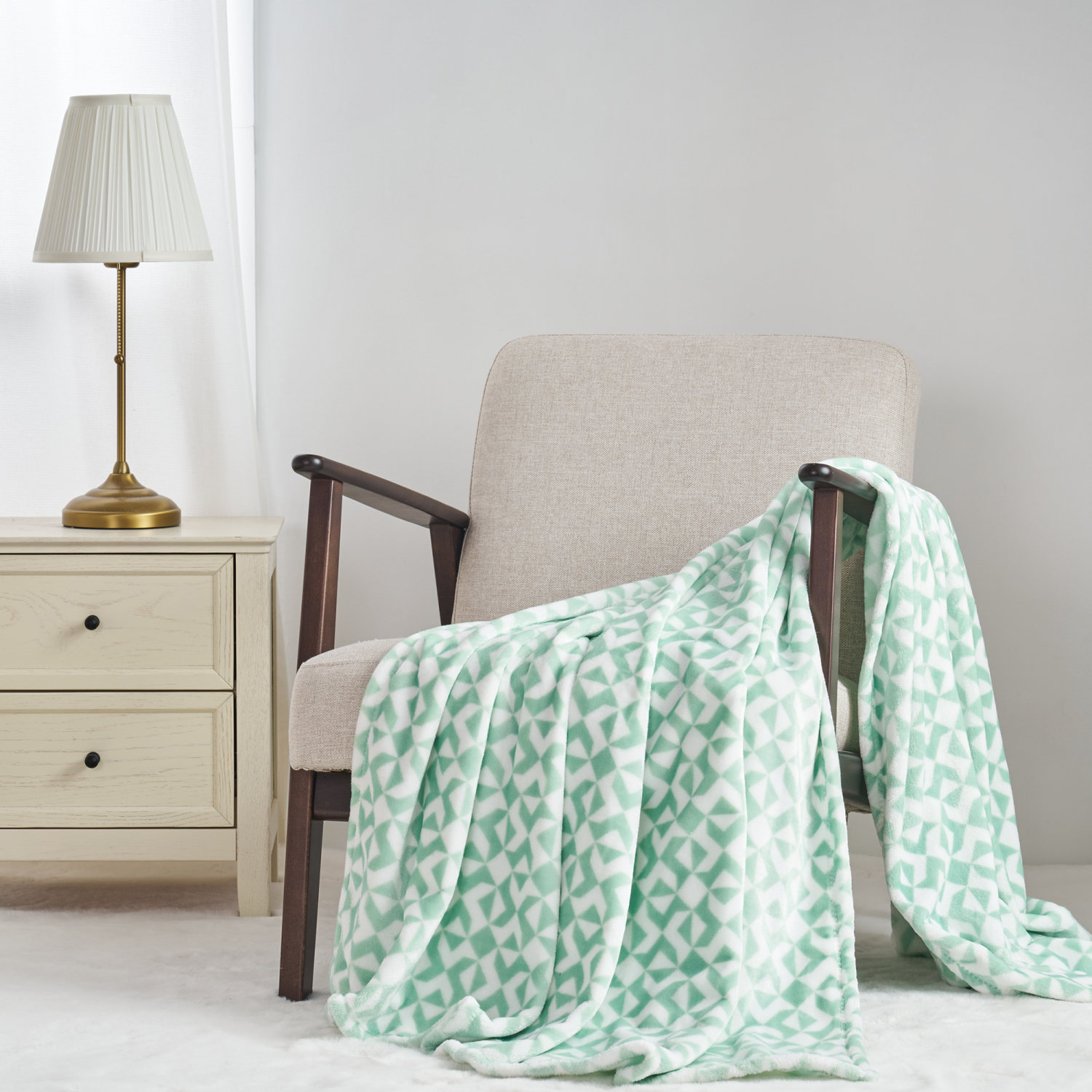 slide 3 of 6, Meijer Corporate Seasonal Geo Plush Throw, 50 in x 70 in, 50 inx70 in