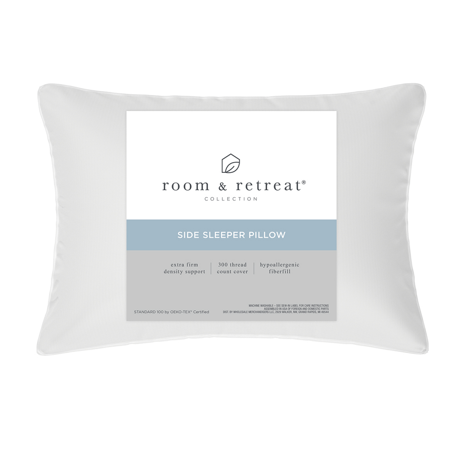 slide 1 of 2, ROOM & RETREAT SIDE SLEEPER BED PILLOW STANDARD/QUEEN, 20 x 28