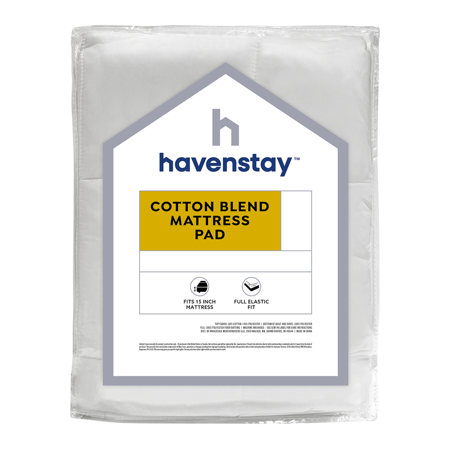 slide 1 of 2, Havenstay Cotton Blend Mattress Pad Twin/Twin Xl, t/txlarge