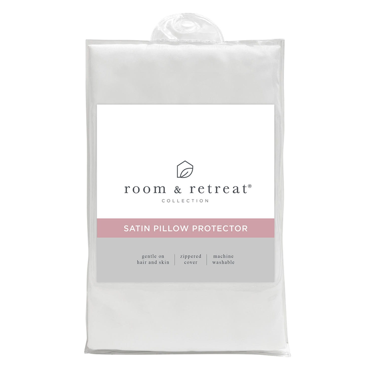 slide 1 of 5, ROOM & RETREAT SATIN PILLOW PROTECTOR S/Q, s/q