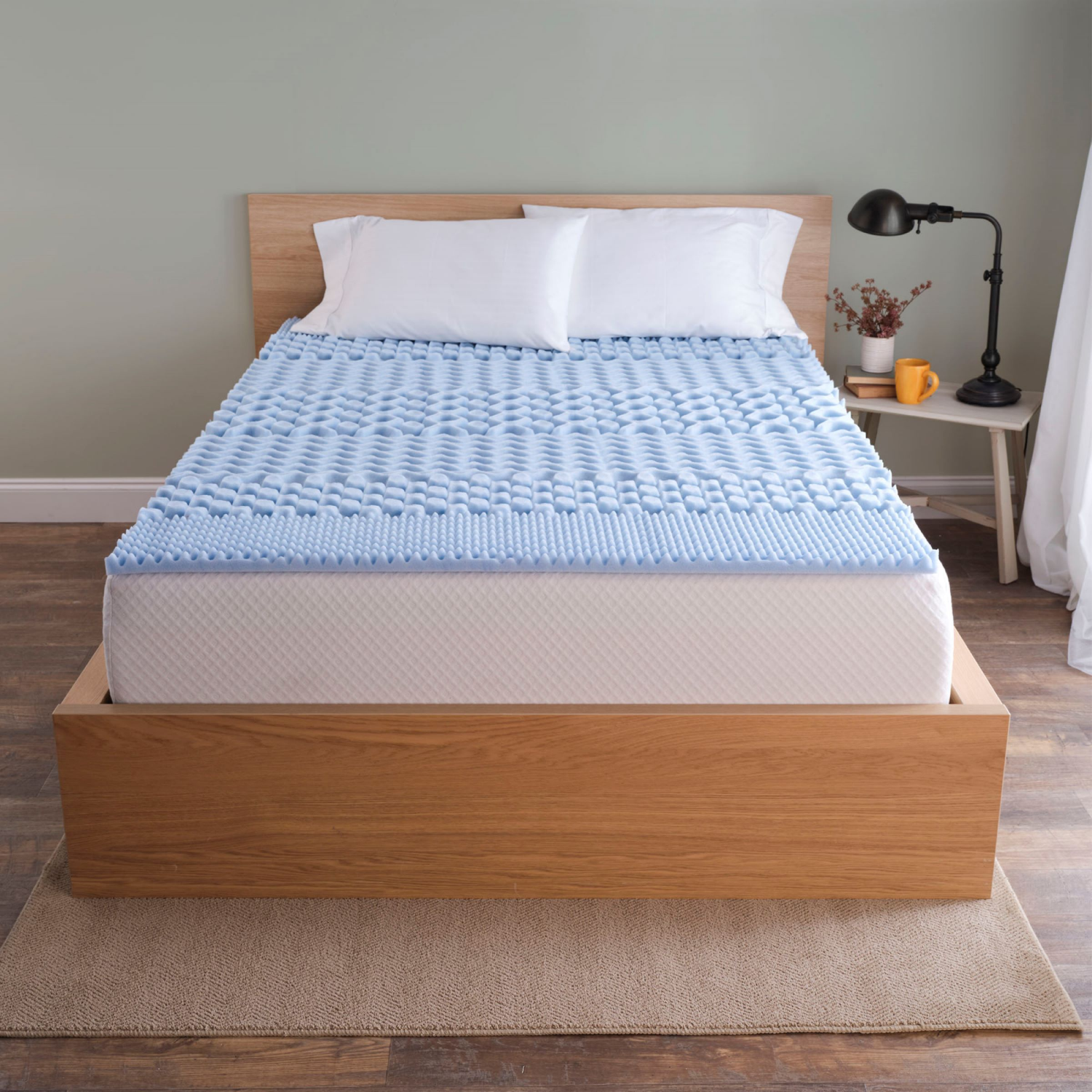 slide 3 of 7, Room & Retreat Cool Gel Memory Foam Topper, Queen, Queen Size