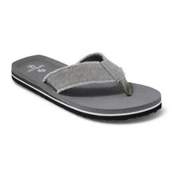 Sol Borne Men's Fray Flip Flops, Grey, Size M