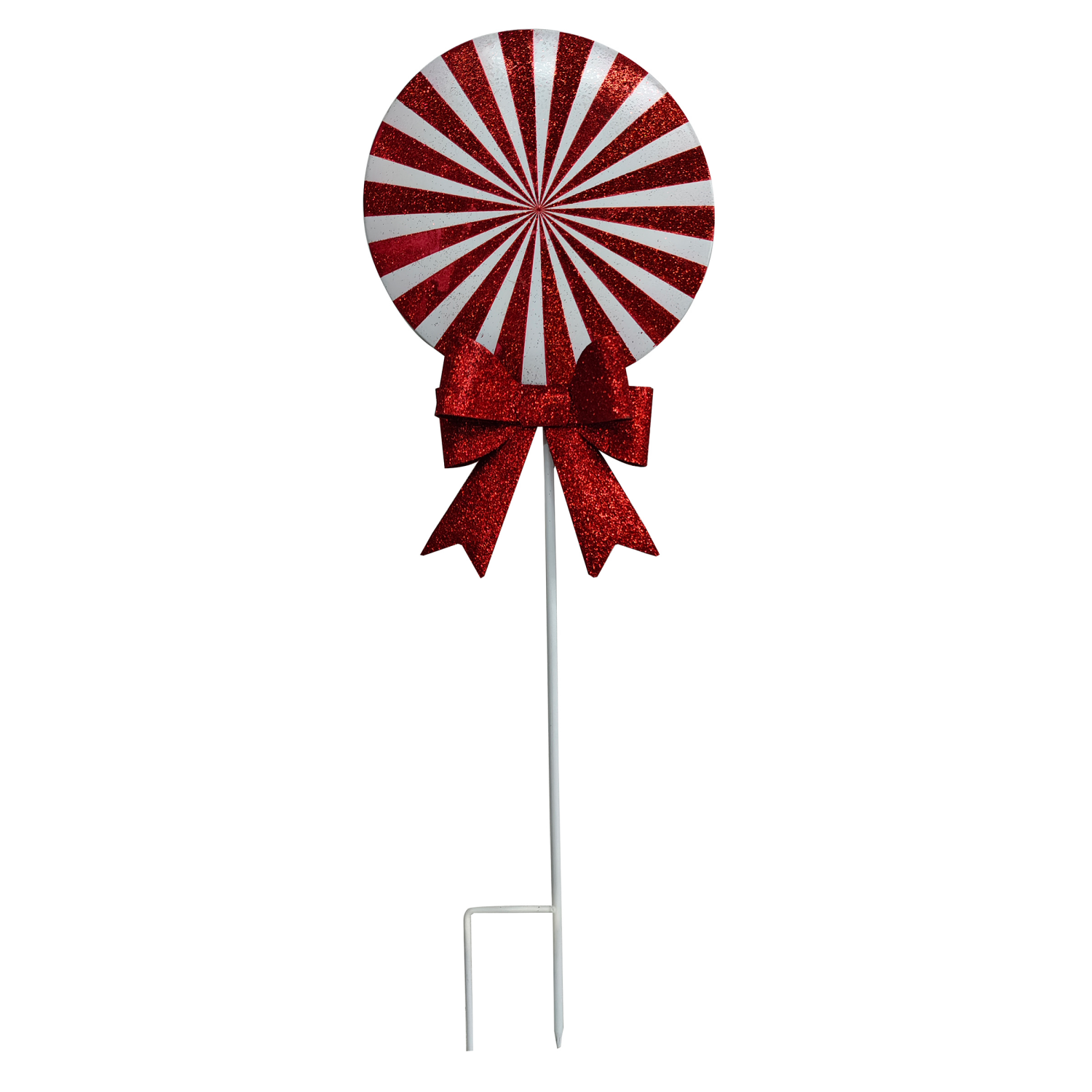 slide 4 of 4, December Home Candy Metal Yard Stake, 24.8 in