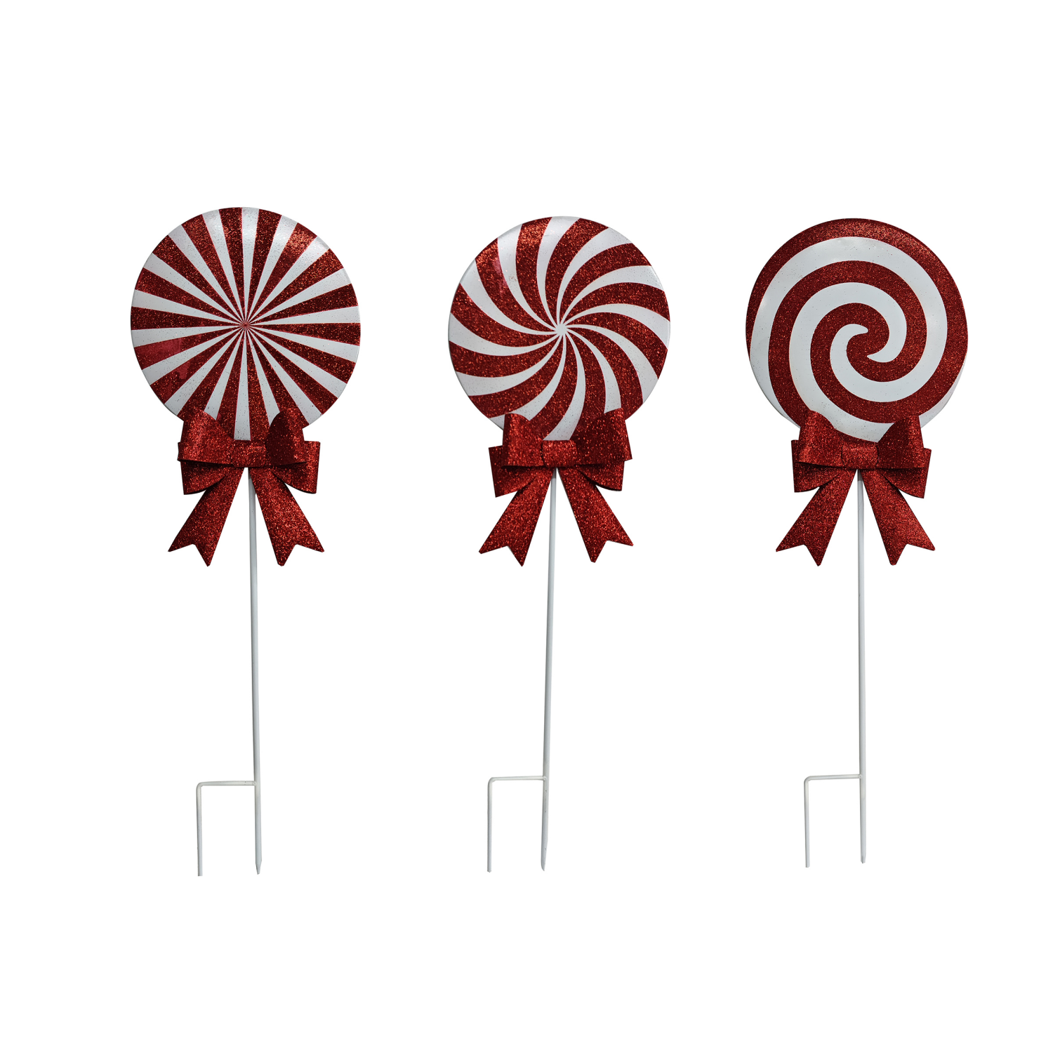 slide 1 of 4, December Home Candy Metal Yard Stake, 24.8 in