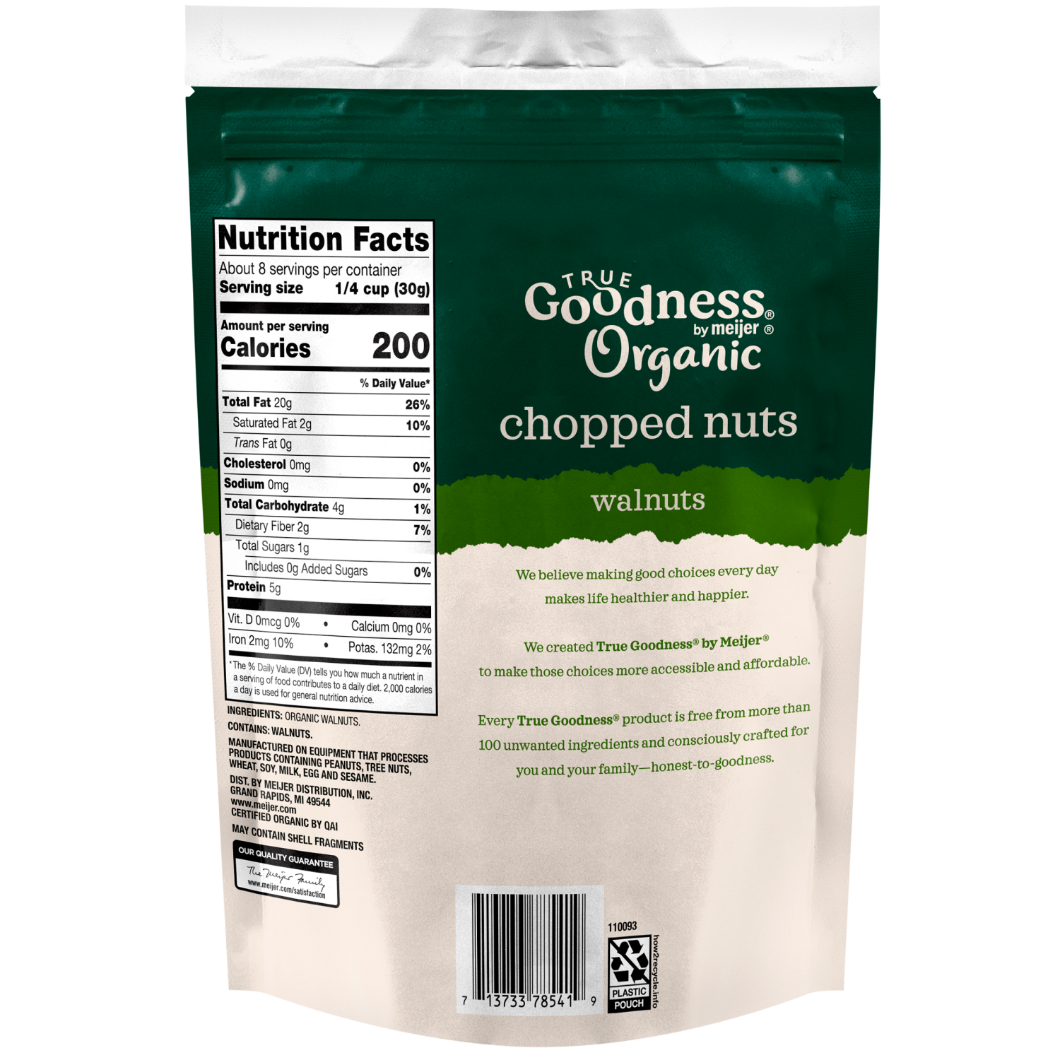 slide 2 of 2, True Goodness Organic Walnuts Chopped 8.5 Oz, 8.5 oz