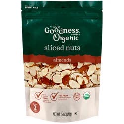 TRUE GOODNESS ORGANIC ALMONDS SLICED 7.5 OZ