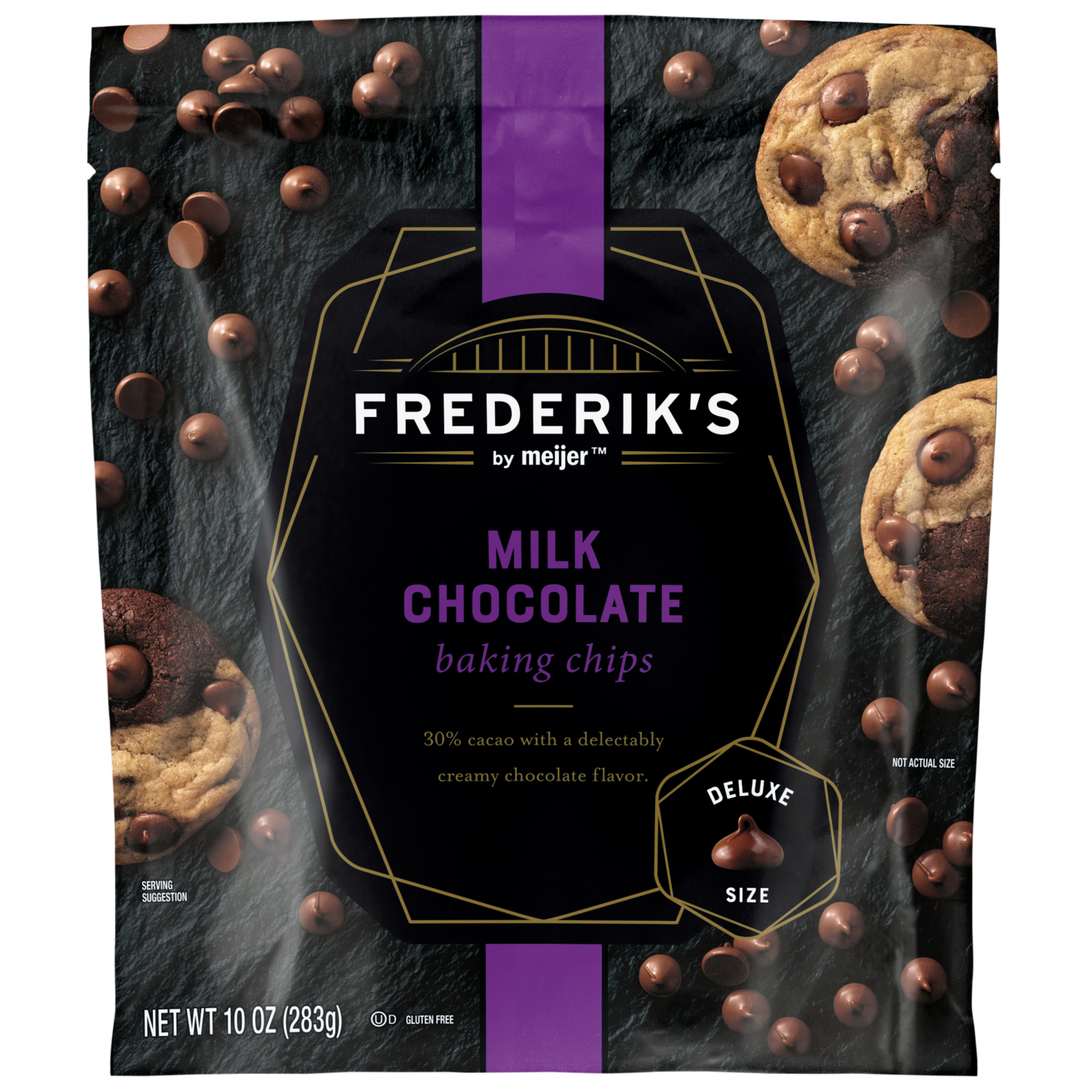 slide 1 of 2, FREDERIKS BY MEIJER Fredericks Milk Chocolate Baking Chips, 10 oz, 10 oz