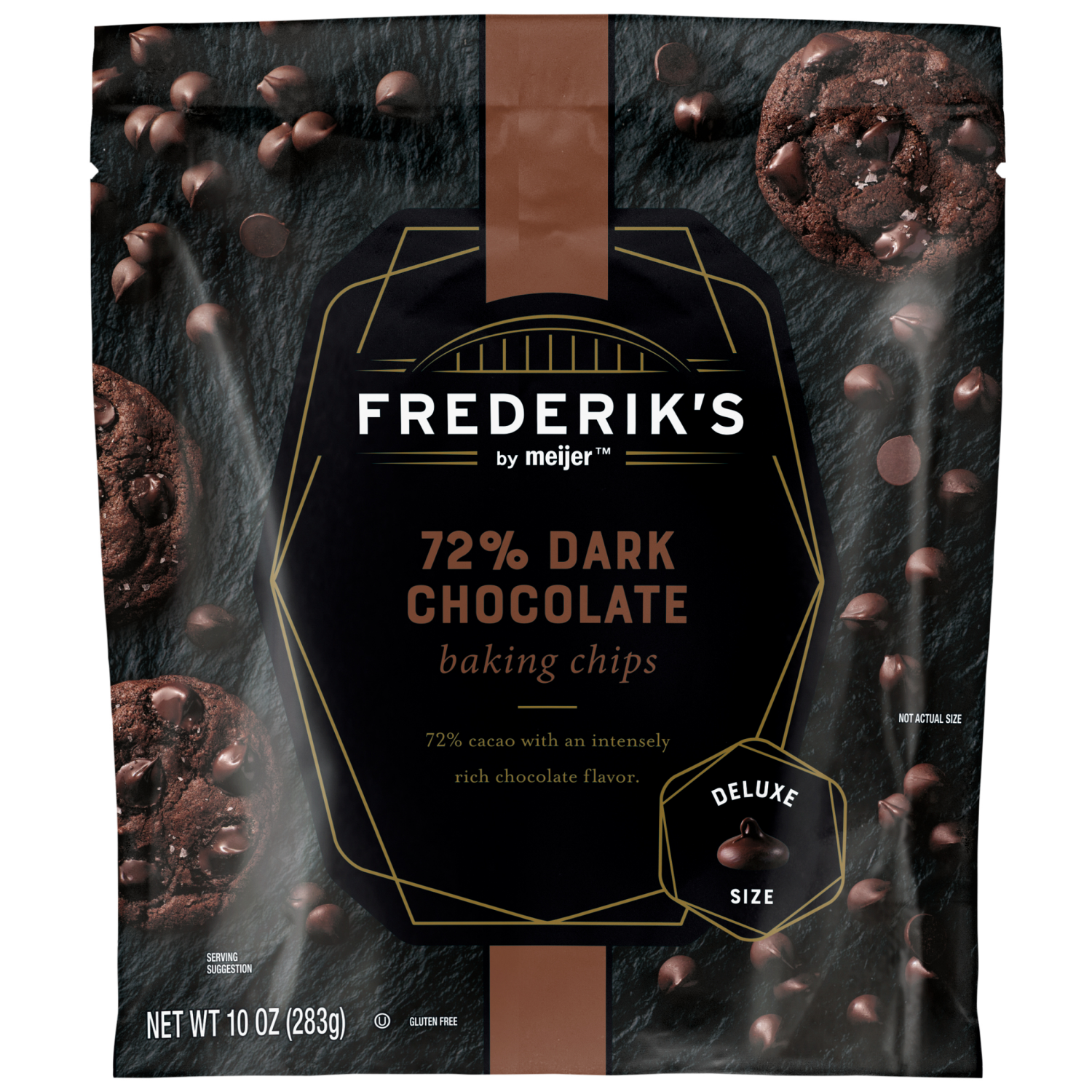 slide 1 of 2, FREDERIKS BY MEIJER Frederiks 72% Dark Chocolate Baking Chips 10oz, 10 oz