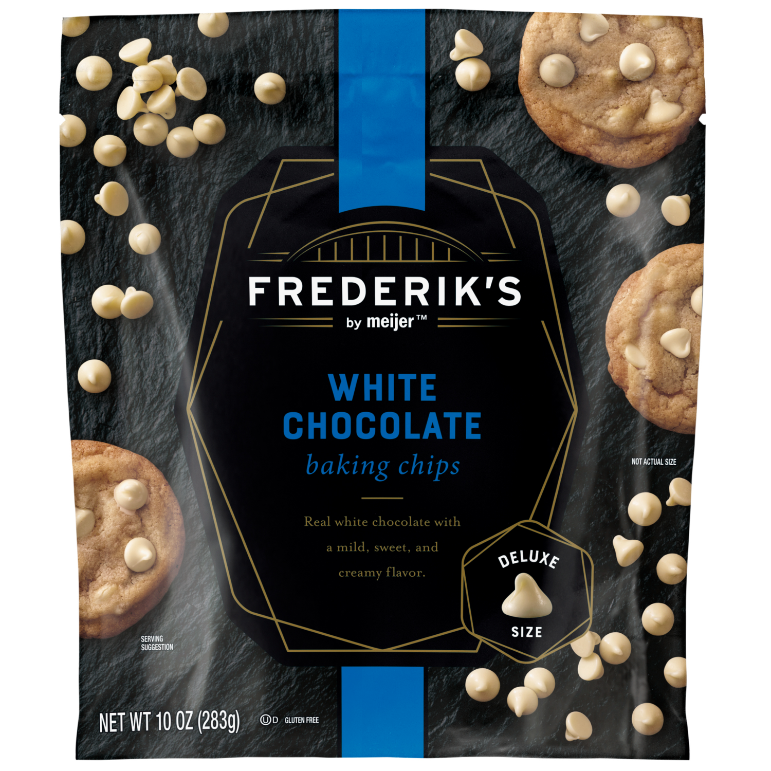 slide 1 of 2, FREDERIKS BY MEIJER Frederik's White Chocolate Baking Chips, 10oz, 10 oz
