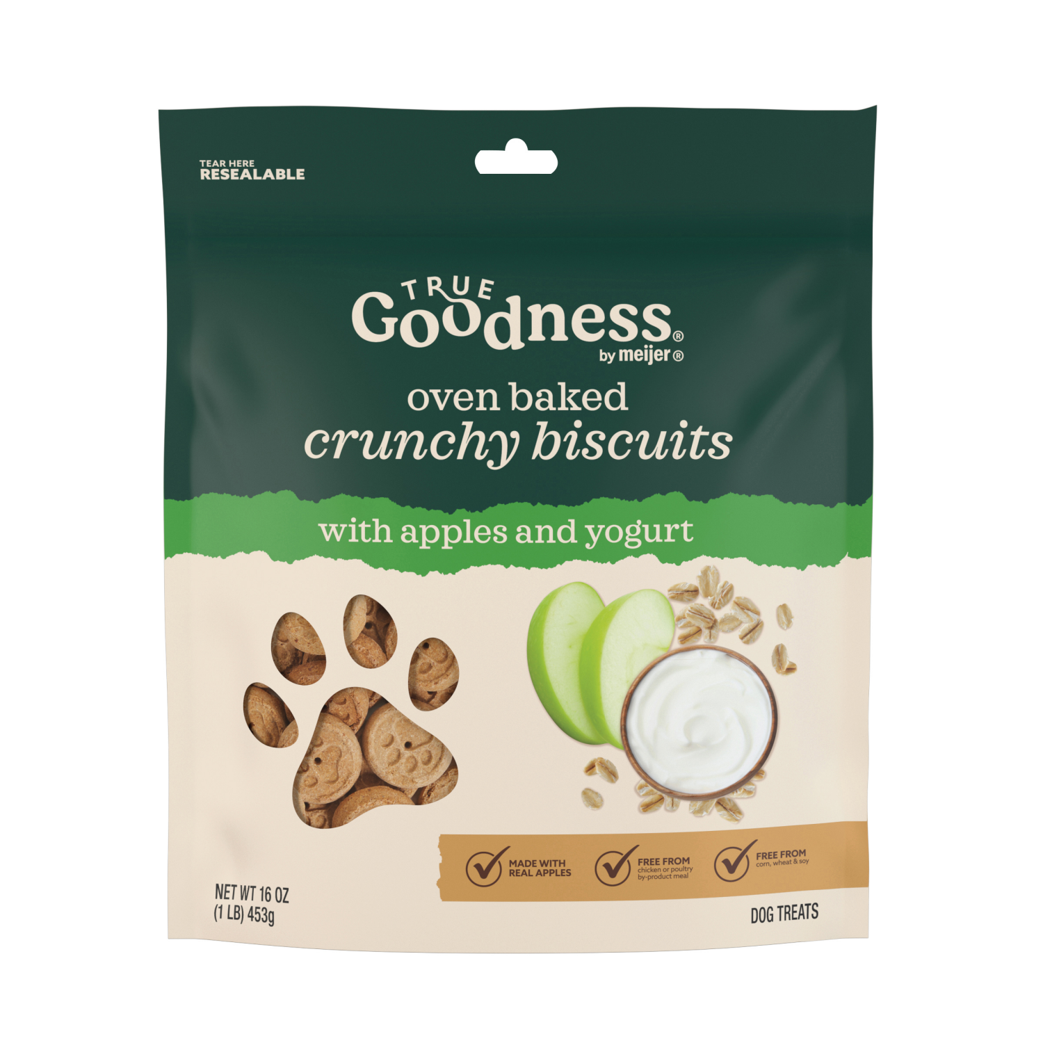 slide 1 of 2, TRUE GOODNESS True Gooness Health Bar Dog Treats, Apple and Yogurt, 16 oz, 16 oz