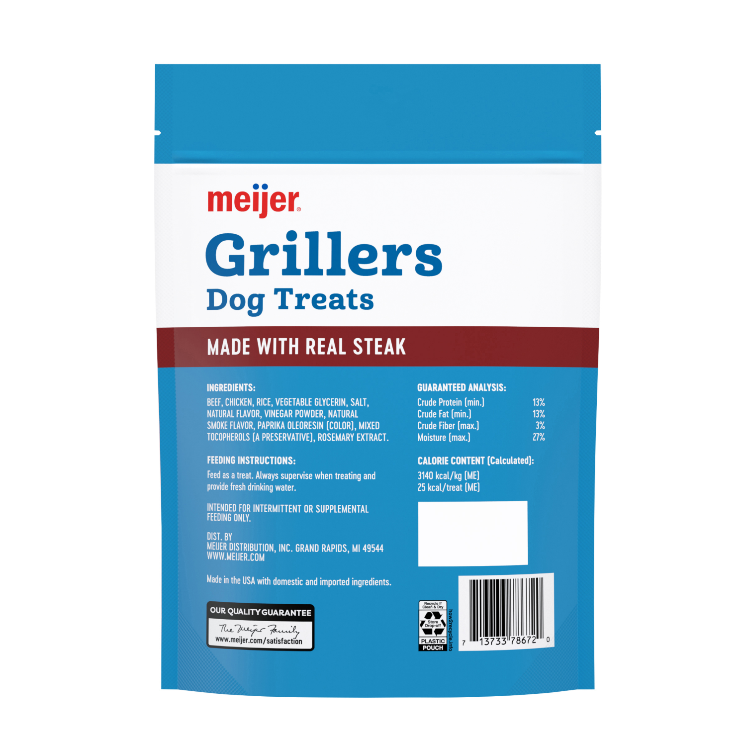 slide 2 of 2, Meijer Grillers Steak Dog Treat, 16 oz, 16 oz