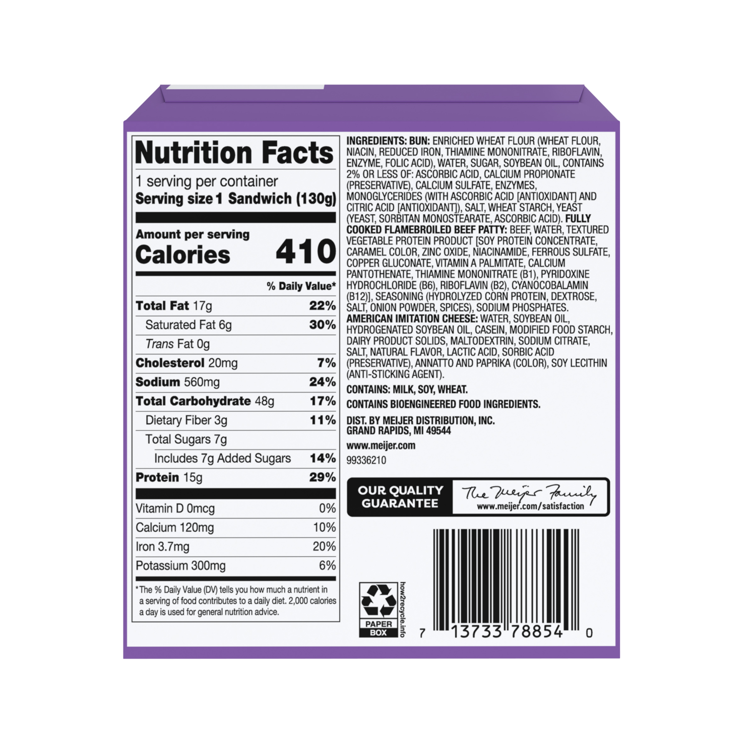 slide 2 of 6, MEIJER CHEESEBURGER 4.6OZ, 4.6 oz