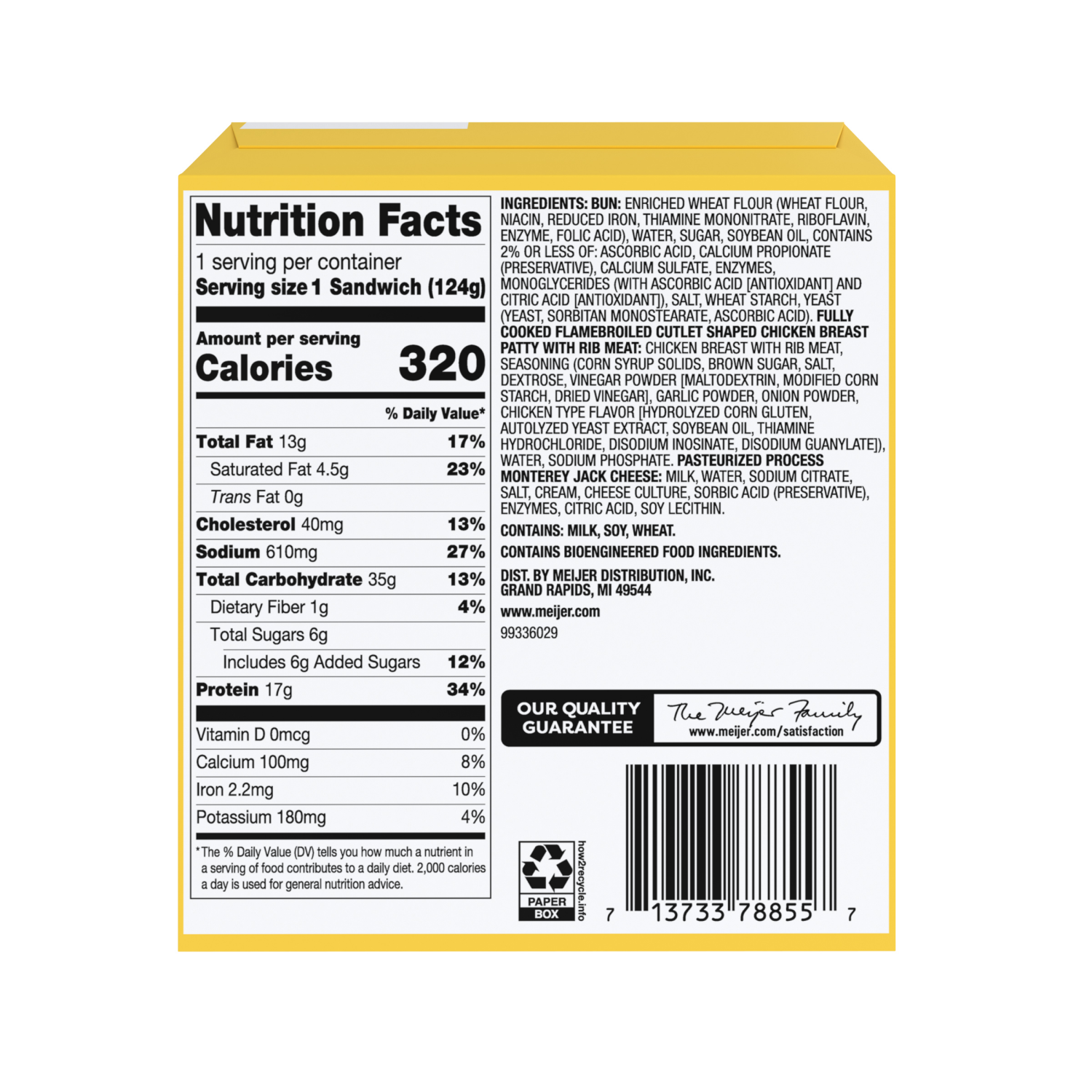 slide 2 of 6, MEIJER GRILLED CHICKEN W CHEESE 4.4OZ, 4.4 oz