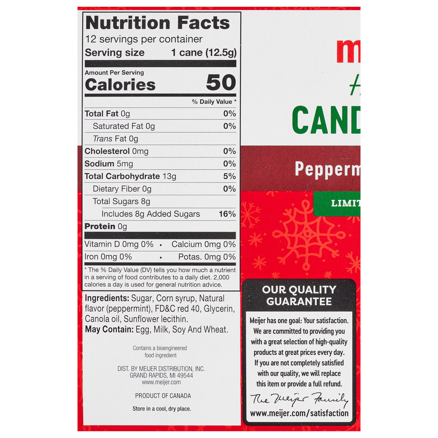 slide 3 of 3, Meijer Red & White Candy Cane 12ct Box, 12 ct