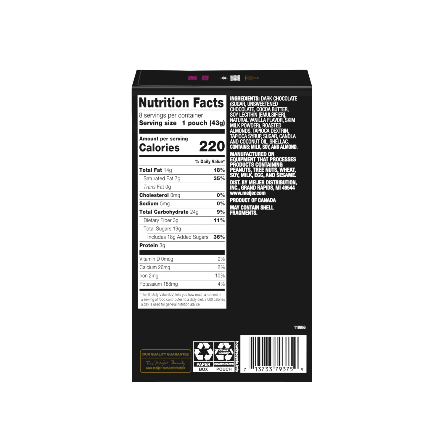 slide 5 of 8, Frederik's By Meijer Frederik's by Meijer Dark Chocolate Covered Almonds, 8 Ct Multipack, 8 ct