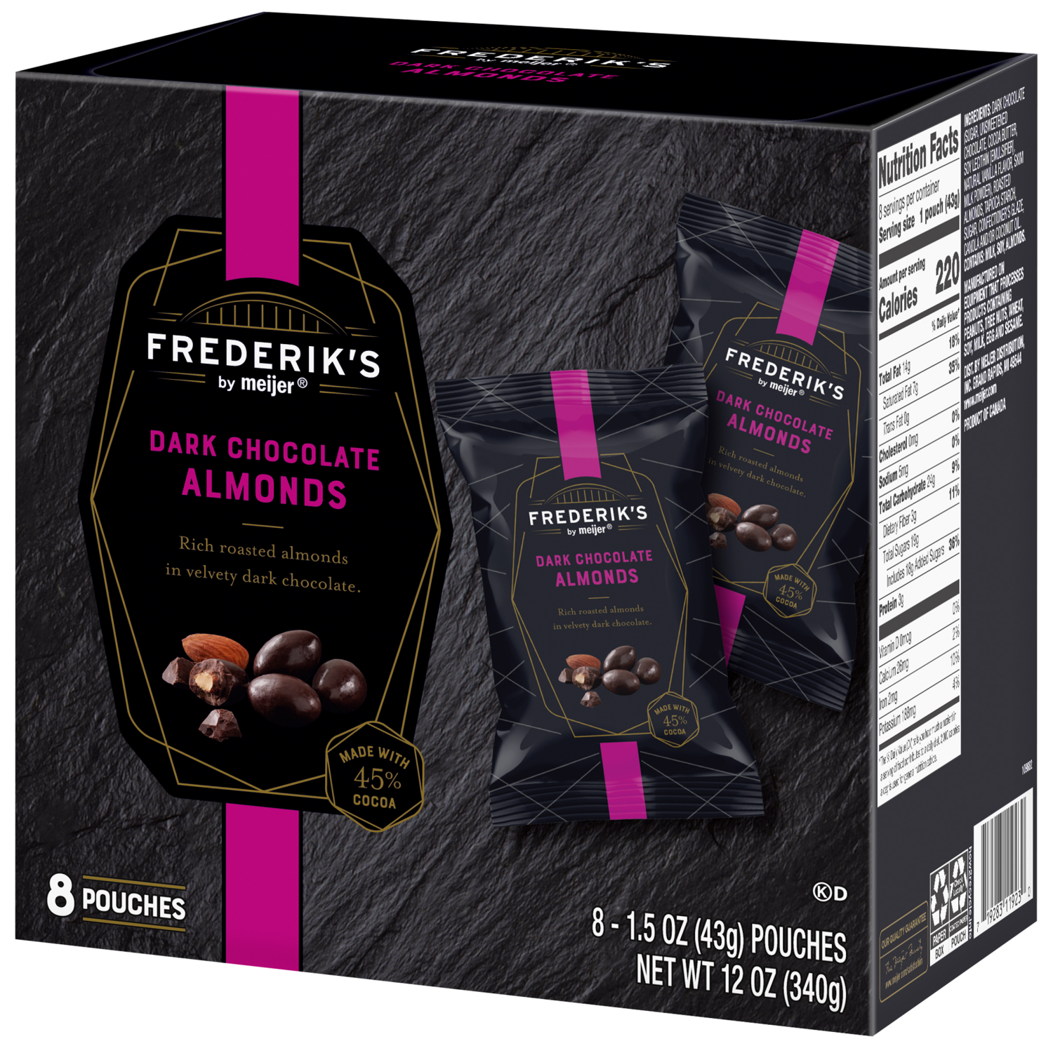 slide 7 of 8, Frederik's By Meijer Frederik's by Meijer Dark Chocolate Covered Almonds, 8 Ct Multipack, 8 ct
