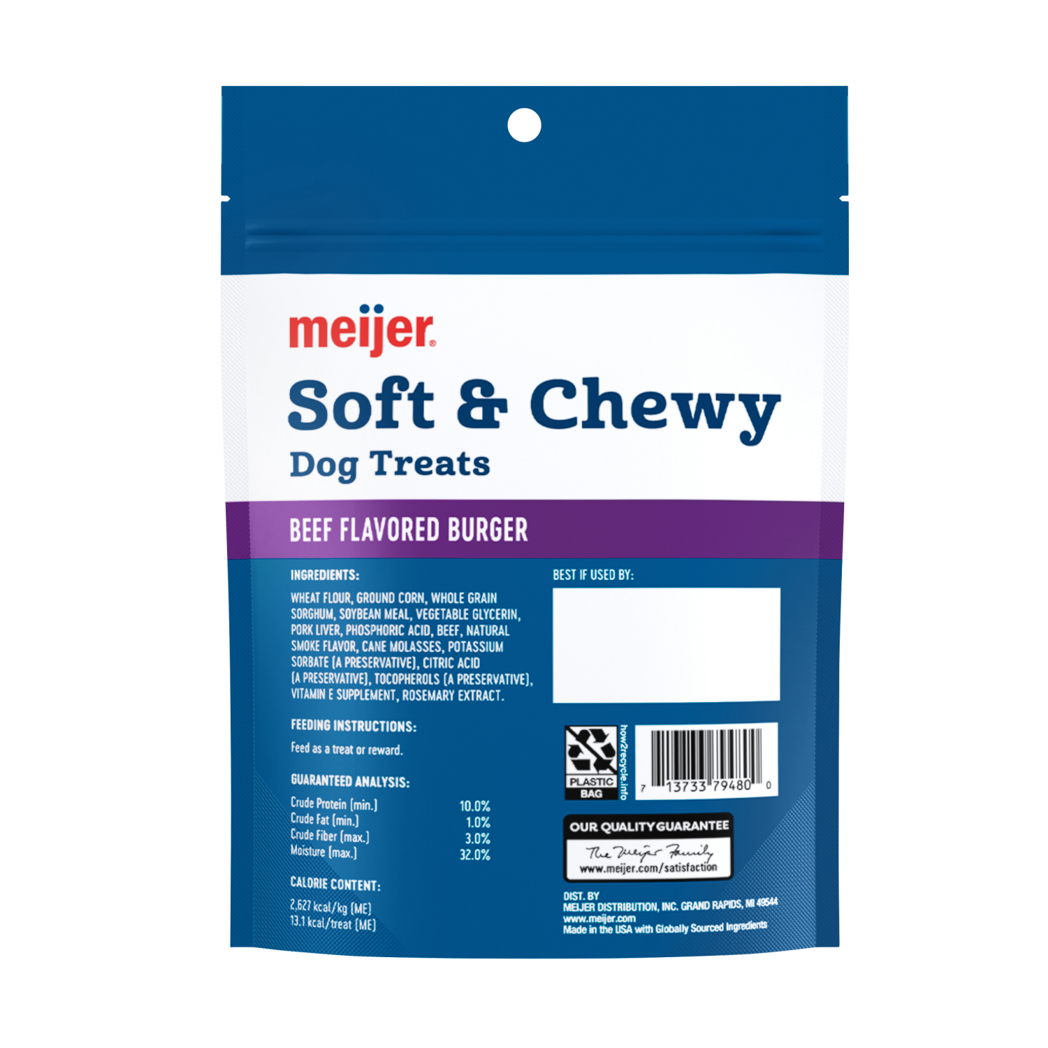 slide 2 of 2, Meijer Soft And Chewy Beef Burger Dog Treats 4.5 oz, 4.5 oz