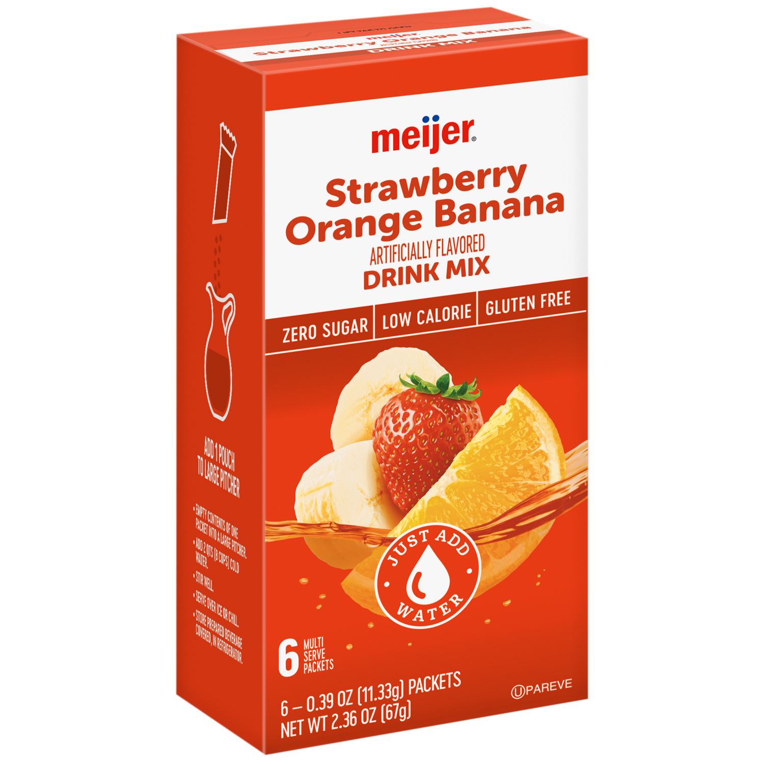 slide 6 of 8, Meijer Sugar Free Strawberry Orange Banana Drink Mix - 6 ct, 6 ct