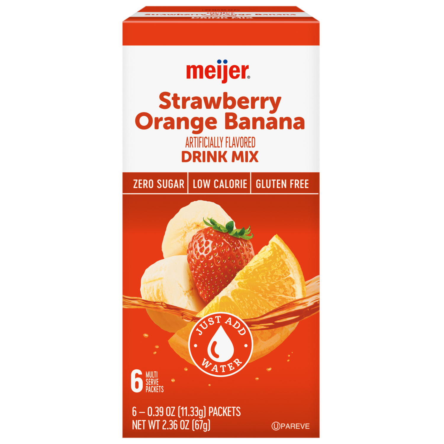 slide 1 of 8, Meijer Sugar Free Strawberry Orange Banana Drink Mix - 6 ct, 6 ct