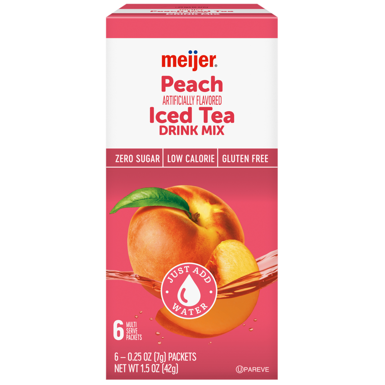 slide 1 of 8, Meijer Peach Iced Tea Drink Mix - 6 ct, 6 ct