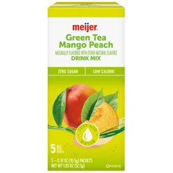 Meijer Green Tea Peach Mango Drink Mix, 5 Count