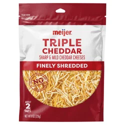 Meijer Triple Cheddar Shredded Cheese Blend, 8 oz