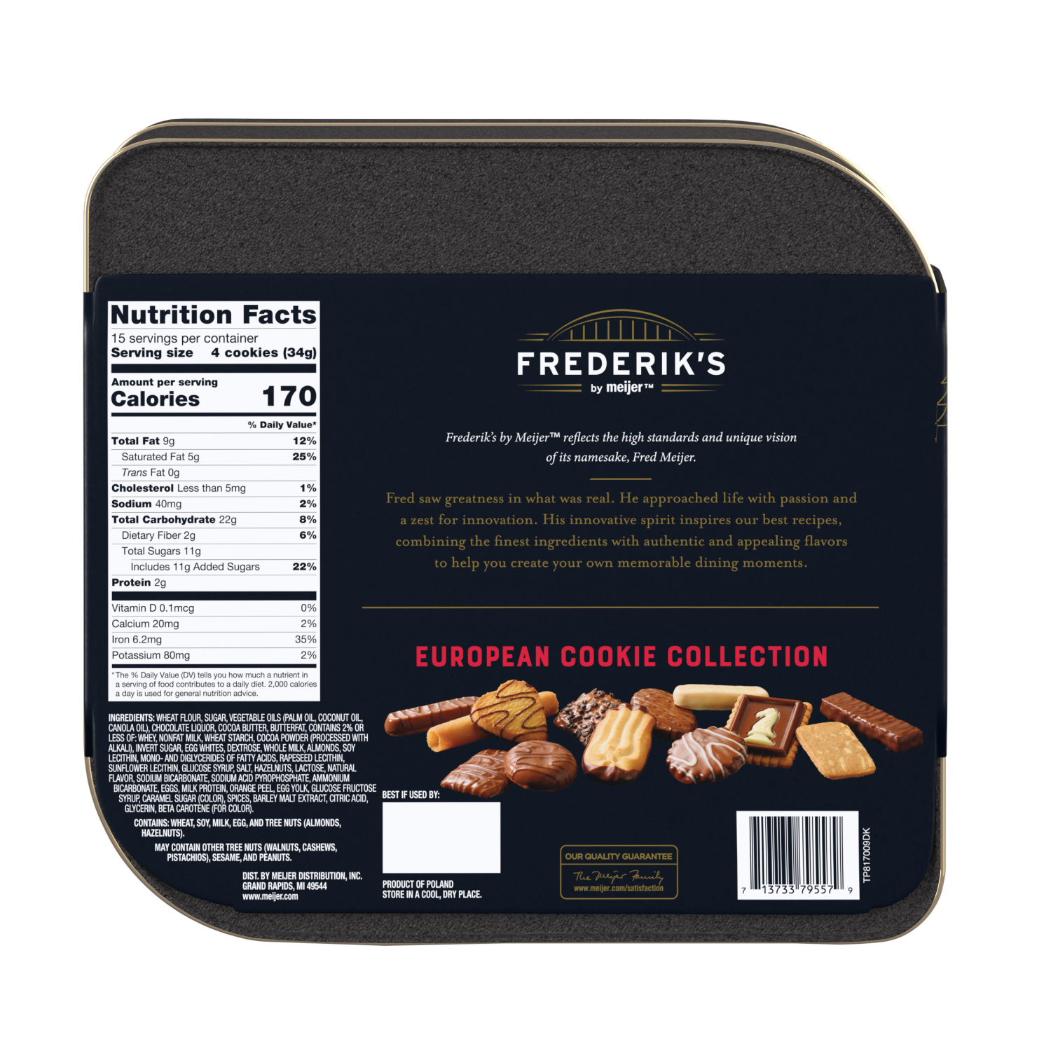slide 2 of 4, FREDERIKS BY MEIJER Frederik's by Meijer European Holiday Cookie Tin, 18.34 oz, 18.34 oz