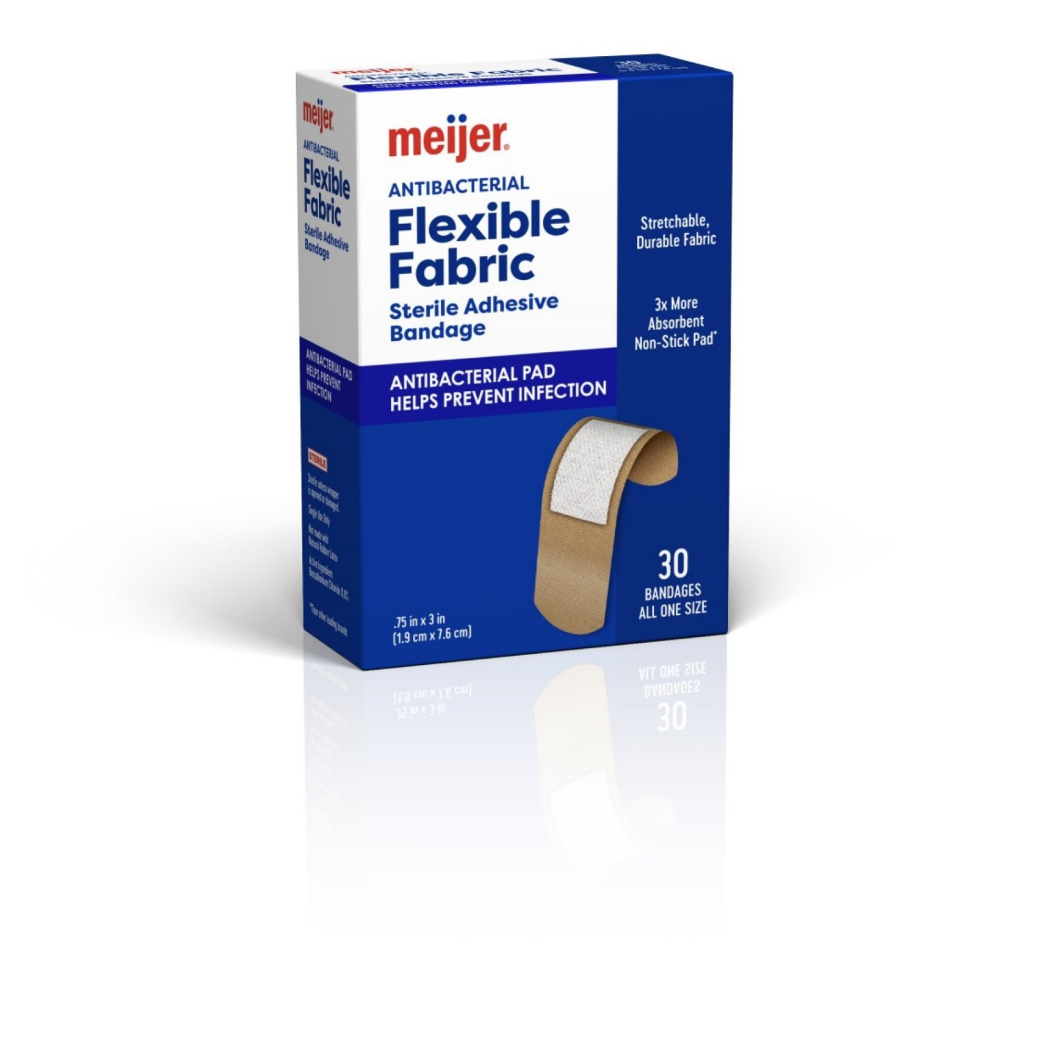 slide 3 of 4, Meijer Flexible Fabric Bandages, 30 ct