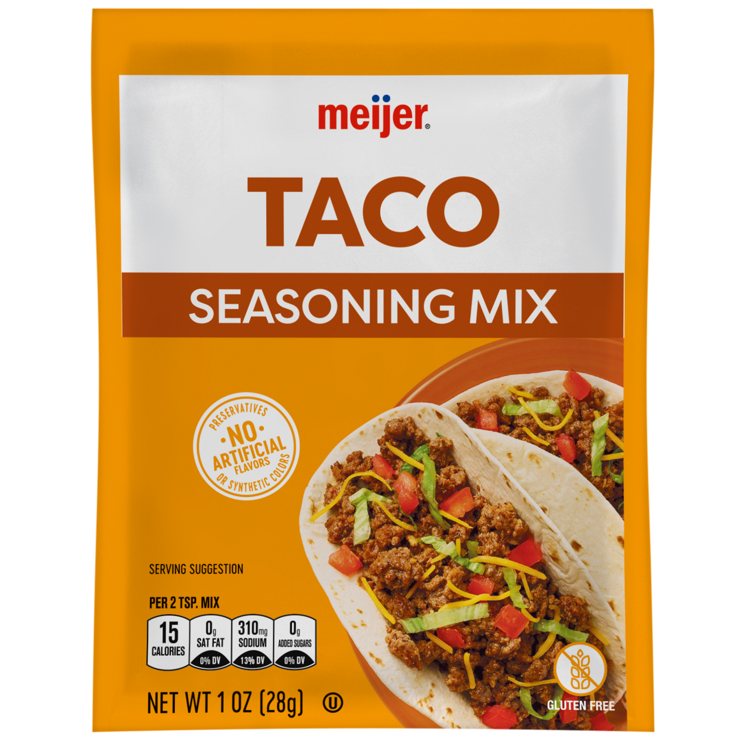 slide 1 of 2, Meijer Taco Seasoning Mix, 1 oz