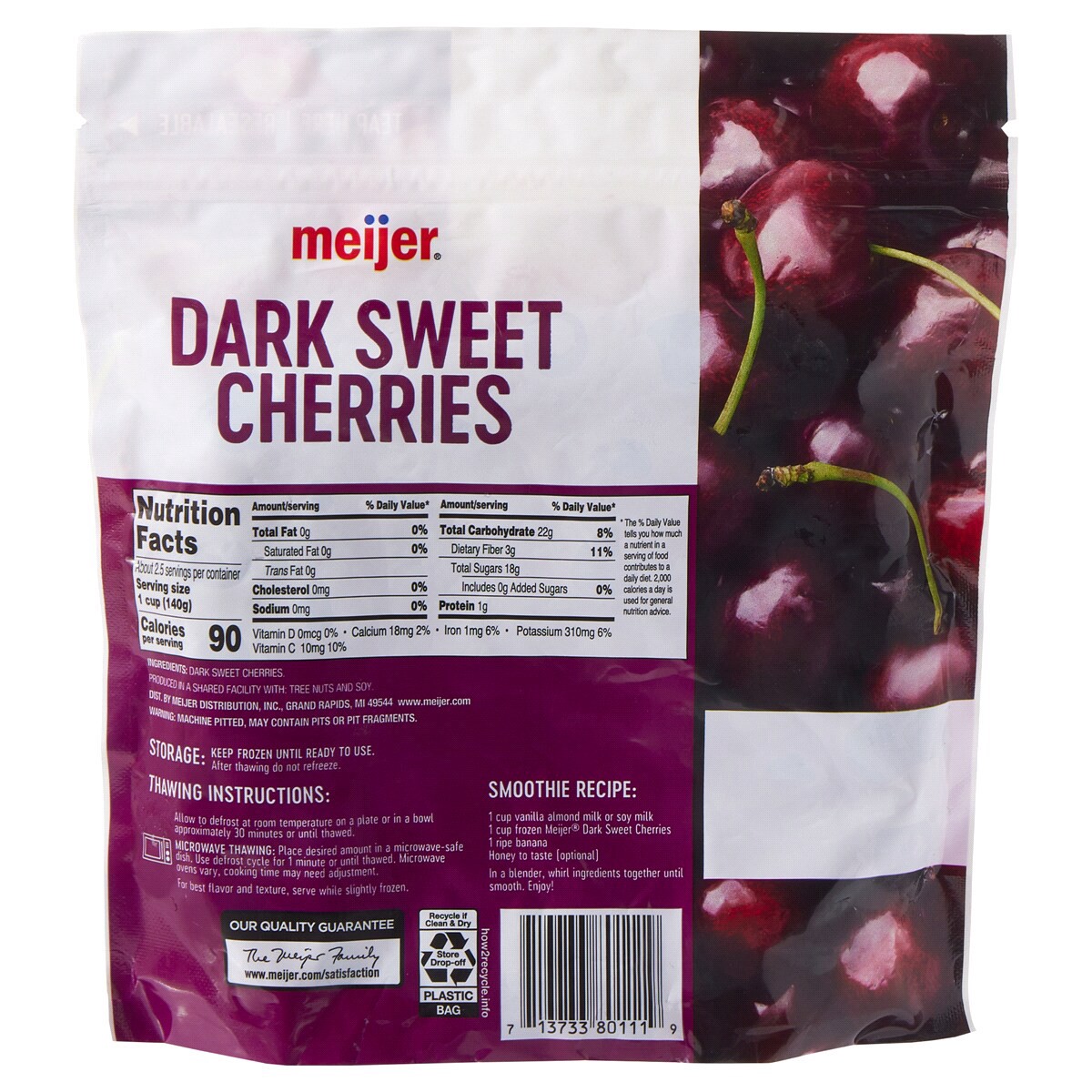 slide 2 of 2, Meijer Frozen Dark Sweet Cherries, 12 oz