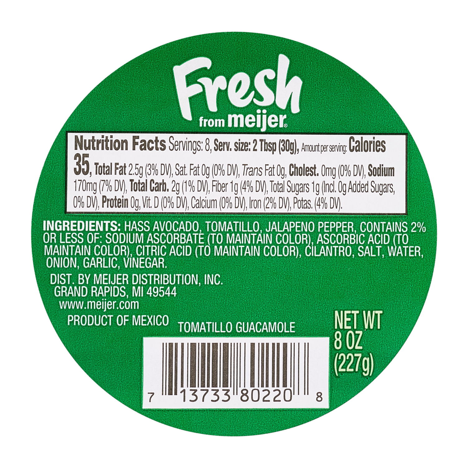 slide 2 of 3, Fresh from Meijer Tomatillo Guacamole 8 oz., 8 oz