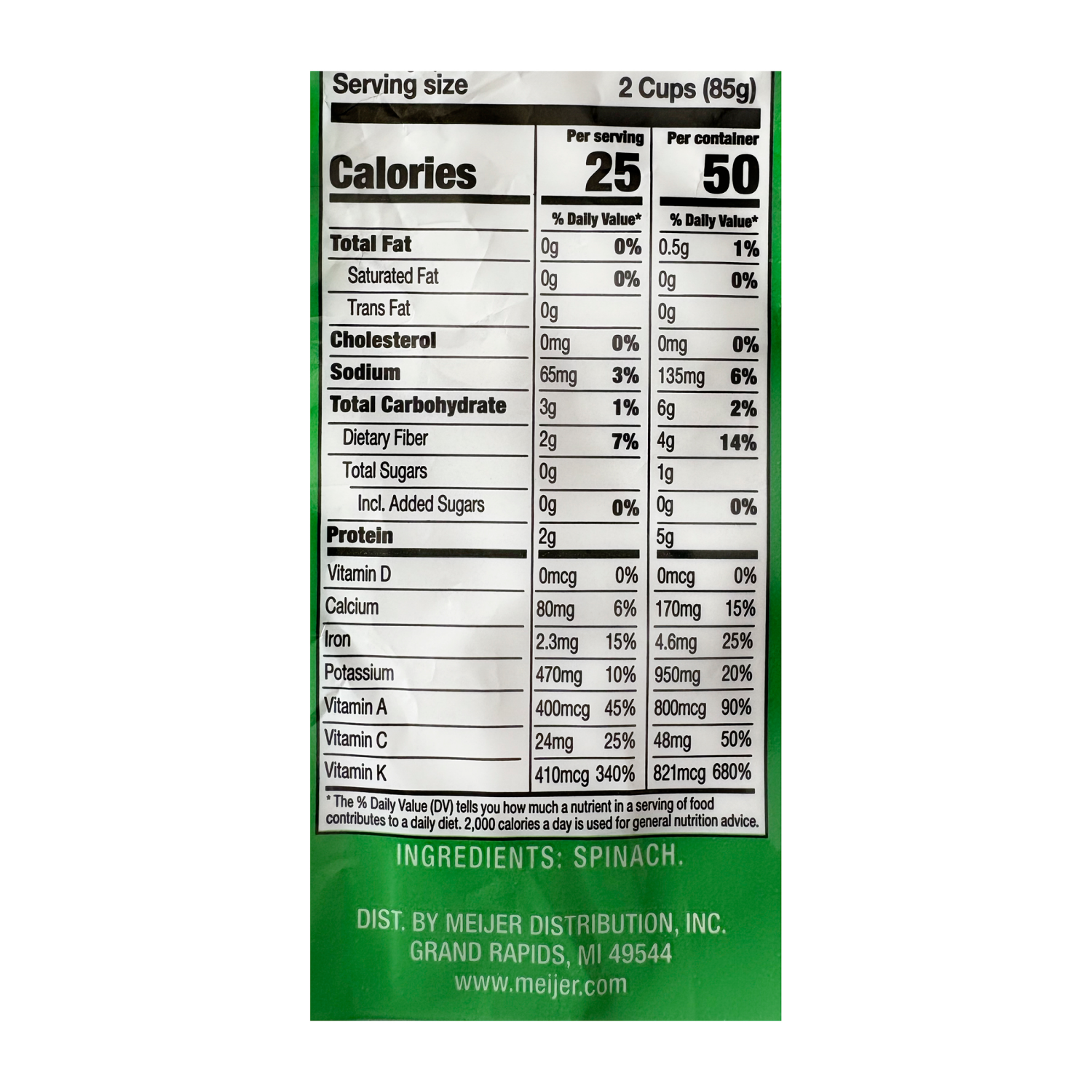 slide 2 of 3, Fresh From Meijer Family Size Spinach 16 oz, 16 oz