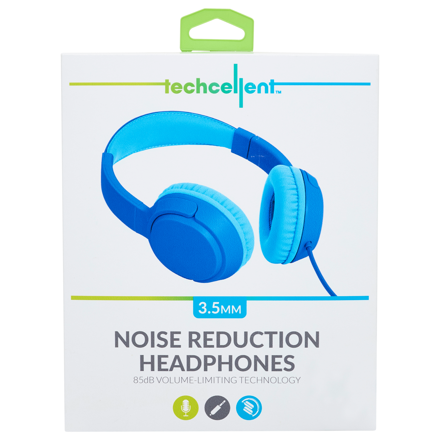 slide 1 of 6, Techcellent Kids Headphones With Microphone Blue, 1 ct