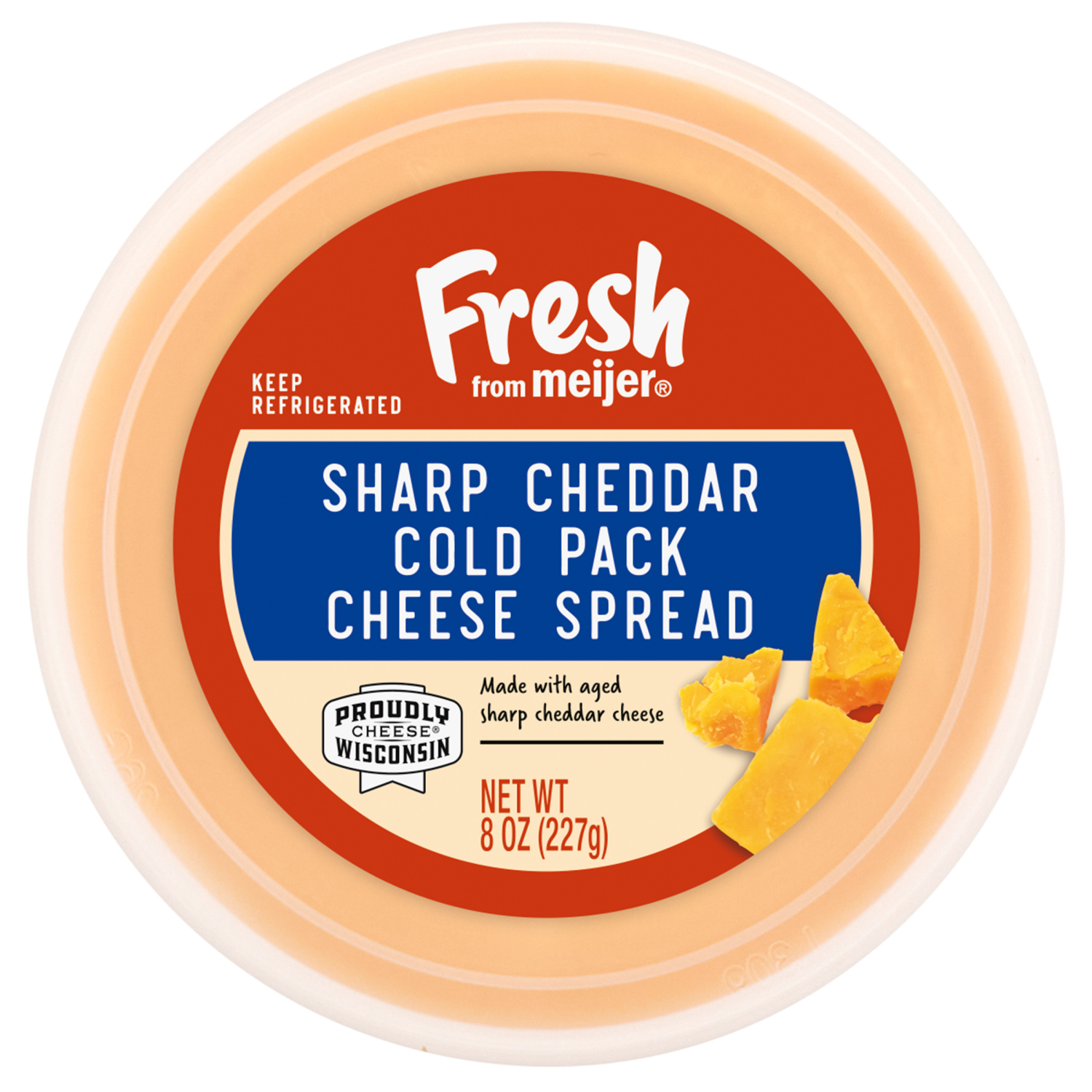 slide 5 of 5, Fresh from Meijer Sharp Cheddar Cold Pack Cheese Spread, 8 oz., 8 oz