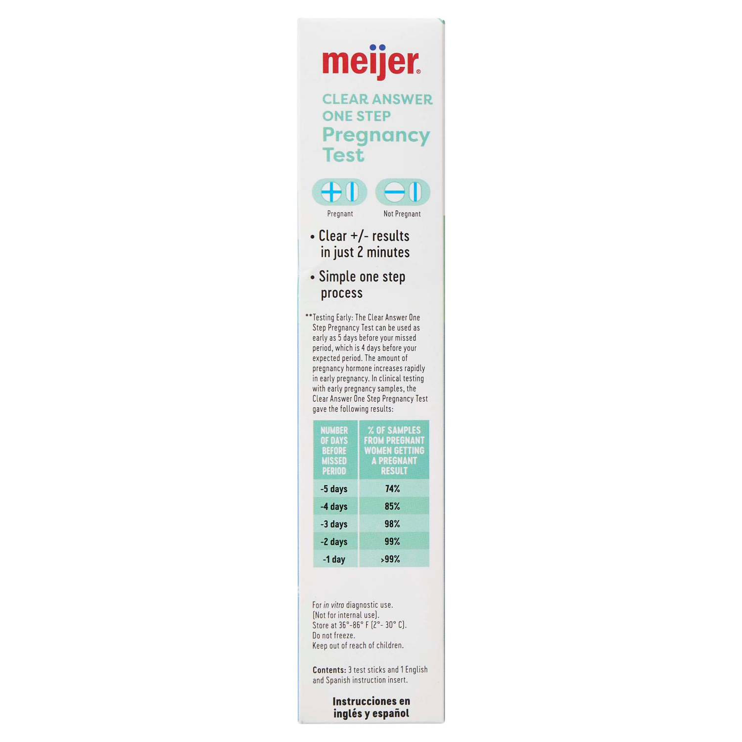 slide 2 of 4, Meijer Clear Answer Pregnancy Test, 3 ct