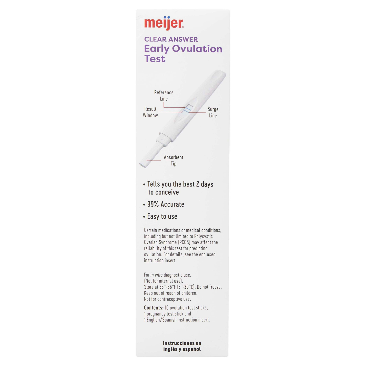 slide 2 of 4, Meijer Clear Answer Home Ovulation Test 10+, 1 ct