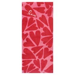 Meijer Corporate Seasonal Mcs Fitted Hearts Fiber Reactive Kitchen Towel, 16 In X 25 In