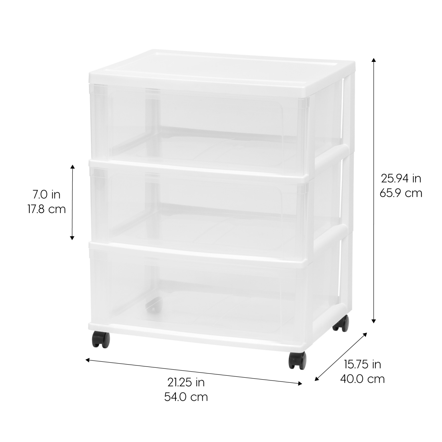 slide 2 of 5, Havenstay Hs Plastic 3 Drawer Wide Cart White, 1 ct
