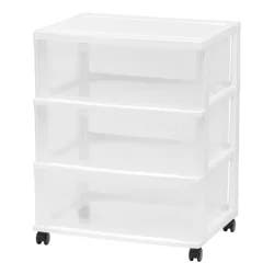 Havenstay Hs Plastic 3 Drawer Wide Cart White