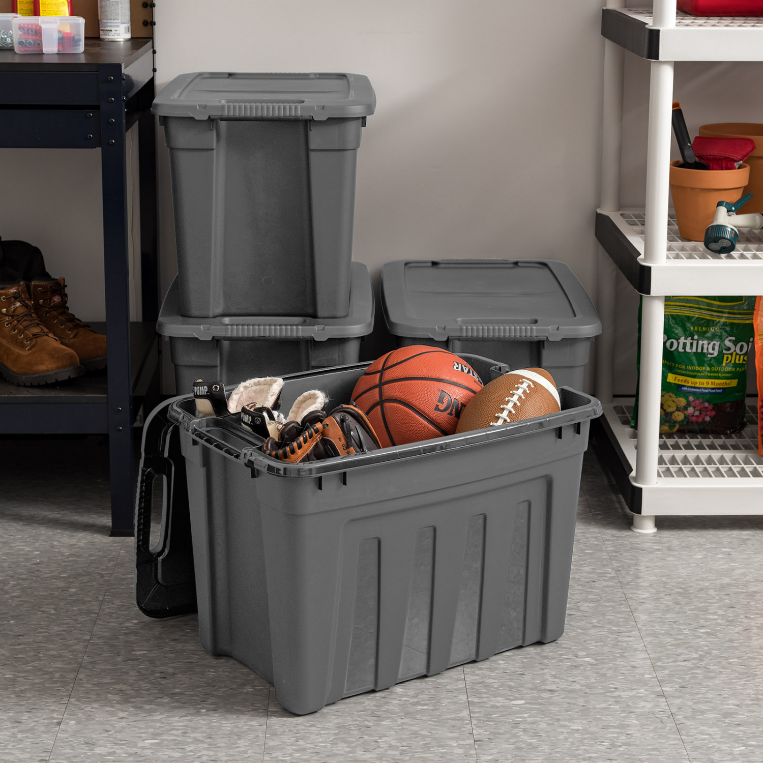 slide 5 of 6, Havenstay Hs Non Latching Utility Tote 20 Gal Gray, 20 gal