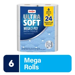 Meijer Ultra Soft Bath Tissue, 6 Mega Rolls