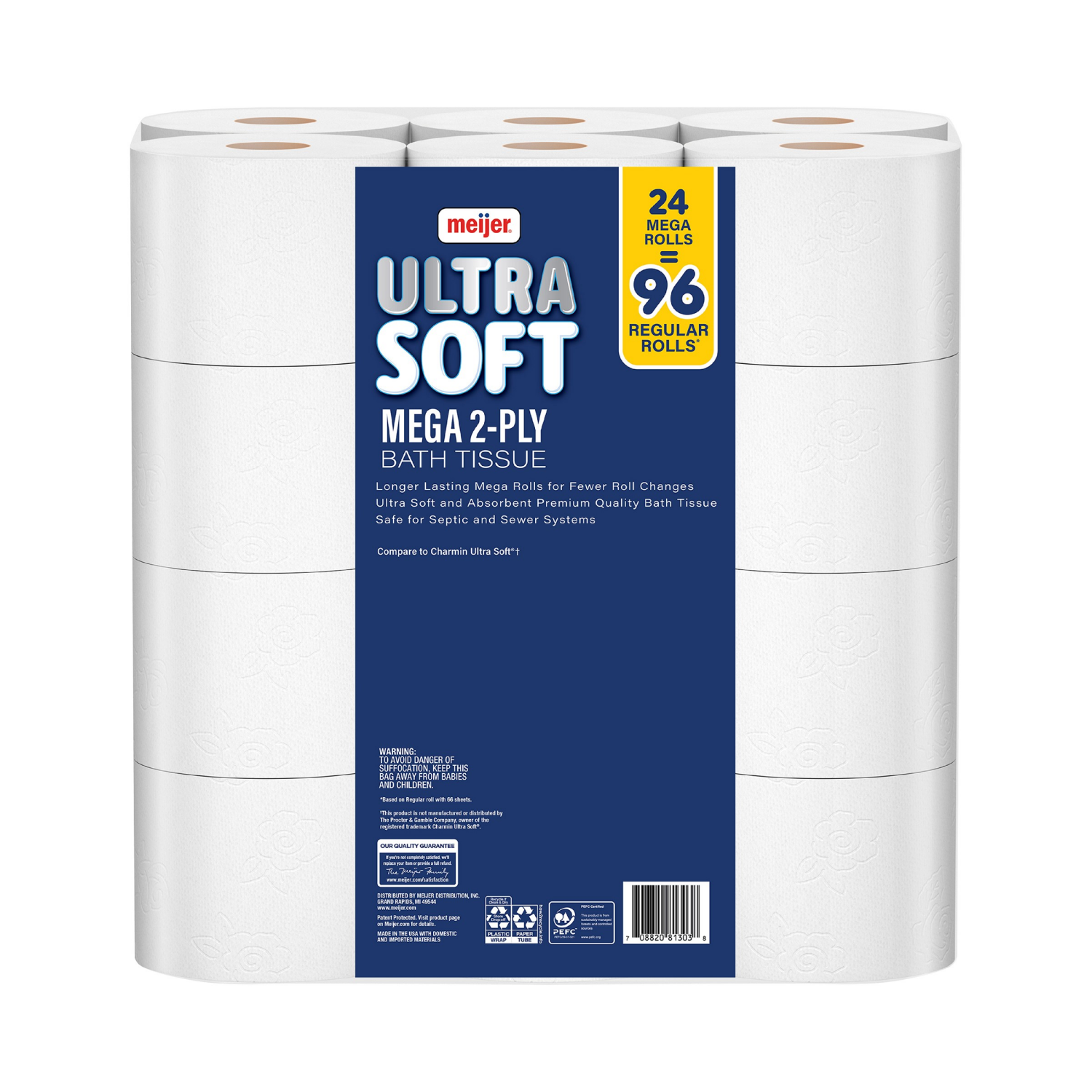 slide 7 of 8, Meijer Ultra Soft Mega Rolls Toilet Paper, 24 ct