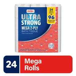 Meijer Ultra Strong Bath Tissue, 24 Mega Rolls