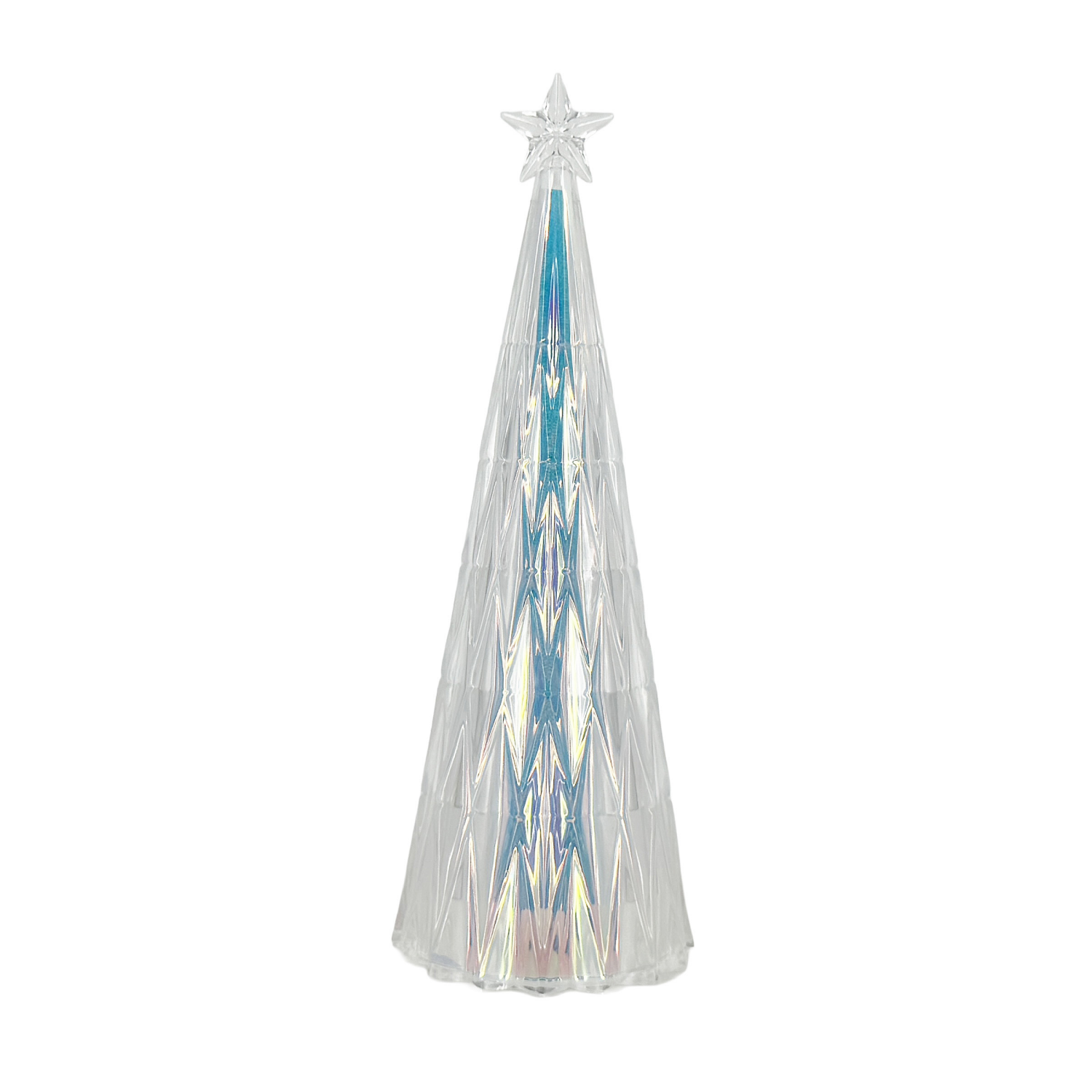 slide 2 of 2, December Home Light Up Iridescent Tree 11 Inches, 11 in