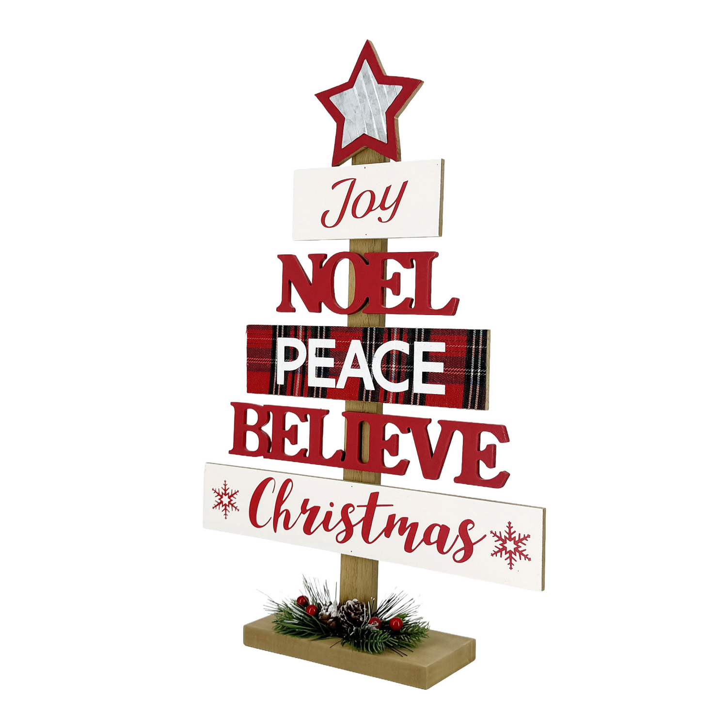 slide 2 of 2, December Home Pallet Tree With Sentiment Tabletop Sign, 18.31 in