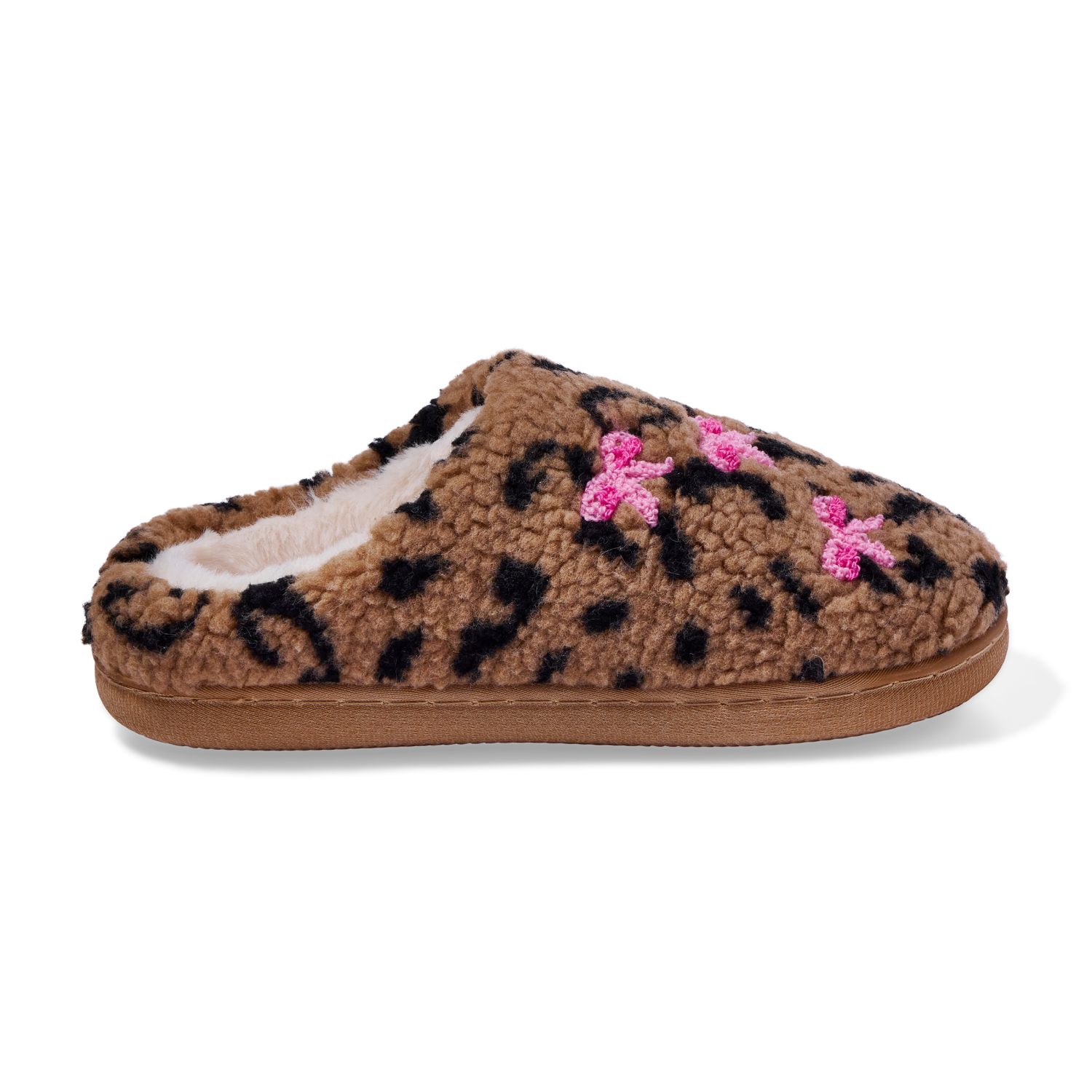 slide 5 of 6, Falls Creek Girl Scuff Leopard. Brown. Size L, LG