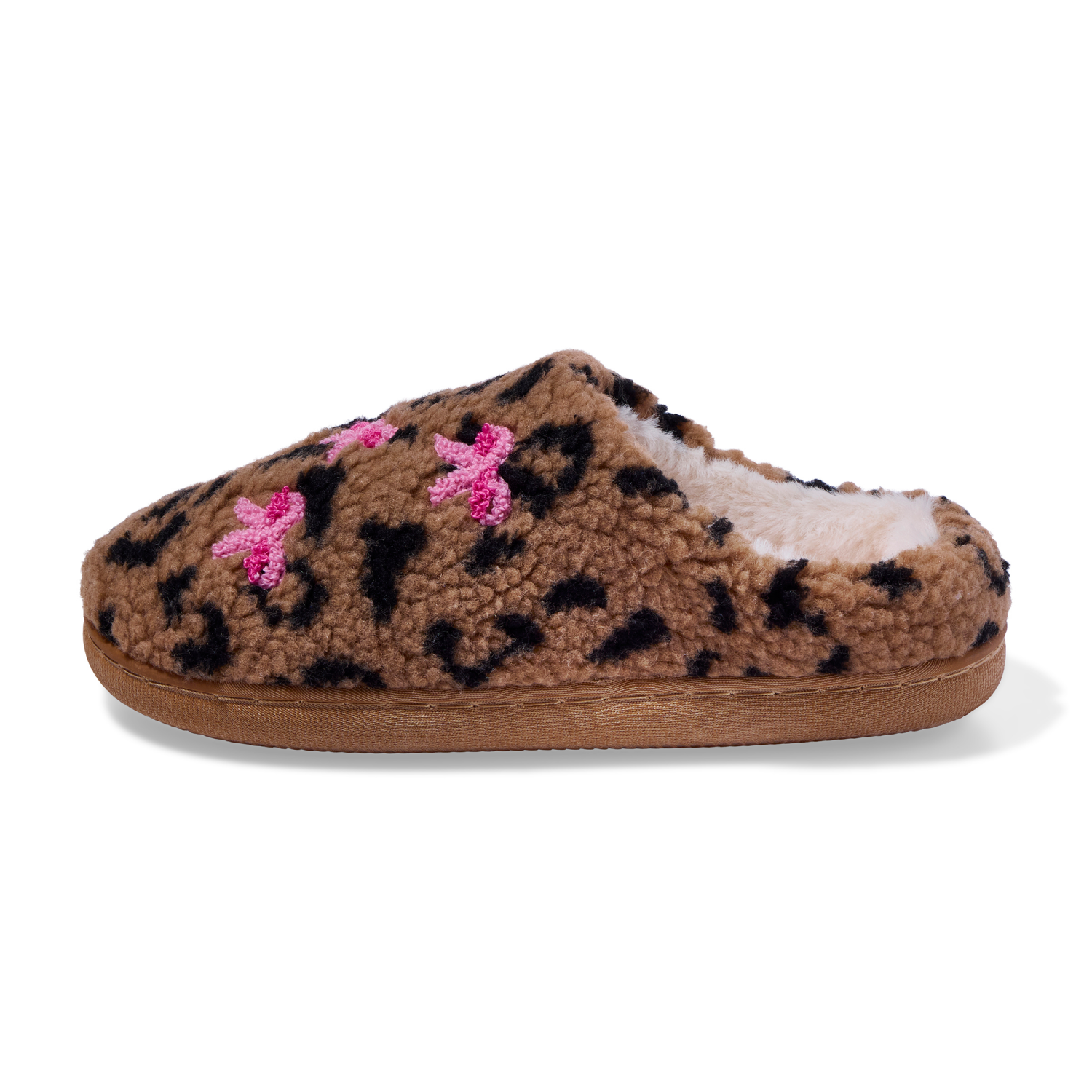 slide 4 of 6, Falls Creek Girl Scuff Leopard. Brown. Size XL, XL